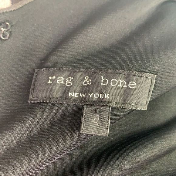 Rag and Bone gray and black pleated waist dress