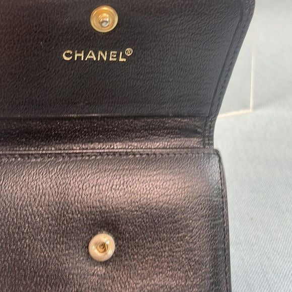 Chanel Vintage Black Small As Is Wallet