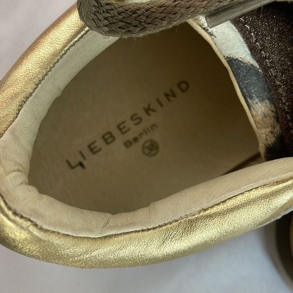 New Liebeskind Gold Animal Print Bronze Sneakers