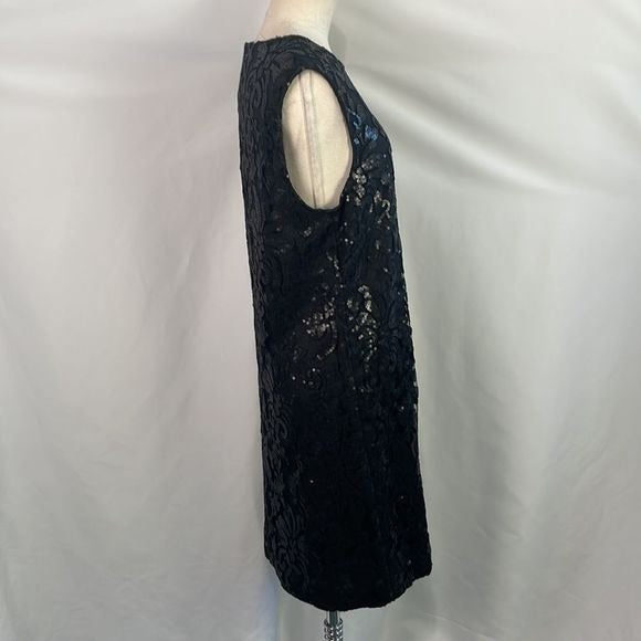 D Von Furstenberg NWT Black Sequined Mini Dress