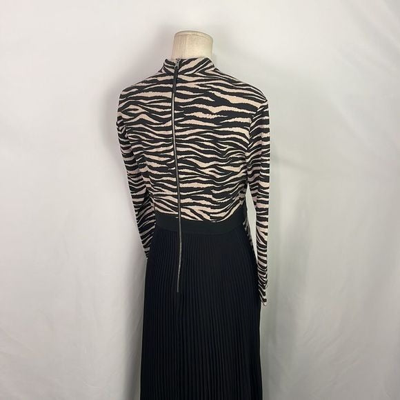 NWT ALC Animal Print Top w Black Pleated Bottom Dress