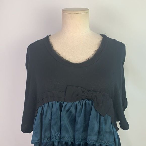 Lanvin VTG black with bow top/layered bottom dress