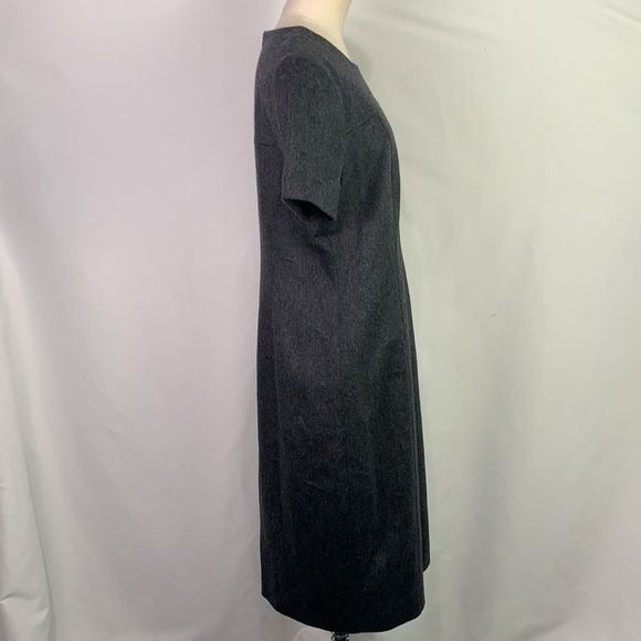 MaxMara grey wool blend short sleeve dress