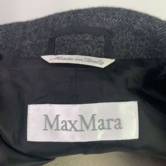 Max Mara Grey Virgin Wool w/ Black Trim Jacket