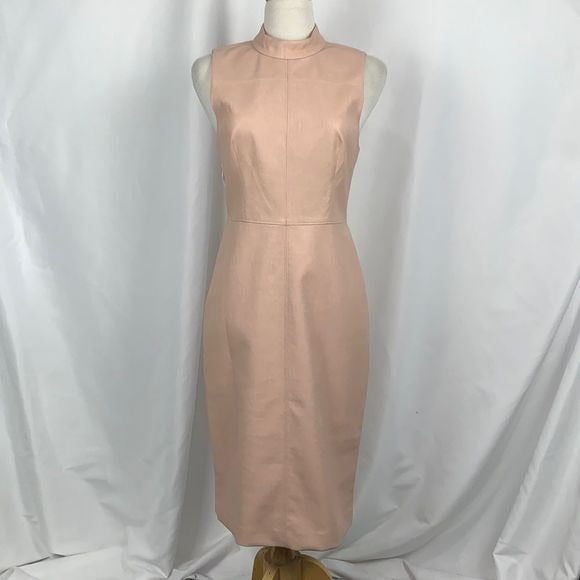 BCBG NWT Pink Faux Leather Dress
