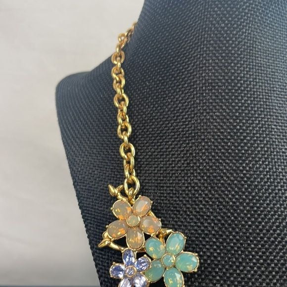 Coach Large Crystal Flower Necklace