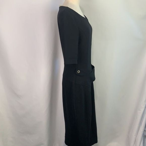 Escada black zip front with belt dress