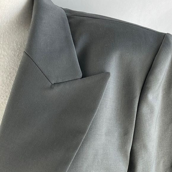 Lafayette 148 New York gray cinched waist blazer