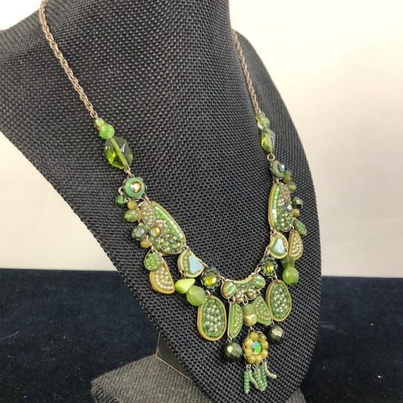 Ayala Bar Green Beaded Necklace/Dangle Earrings
