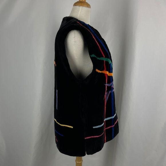Zukii sheared mink fur vest with multi color design