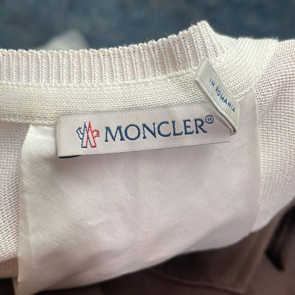 Montcler Ivory With Pockets Layered Cardigan