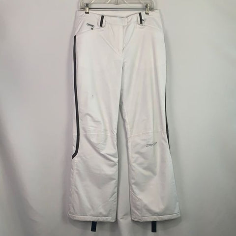 Spyder white with brown trim snow pants