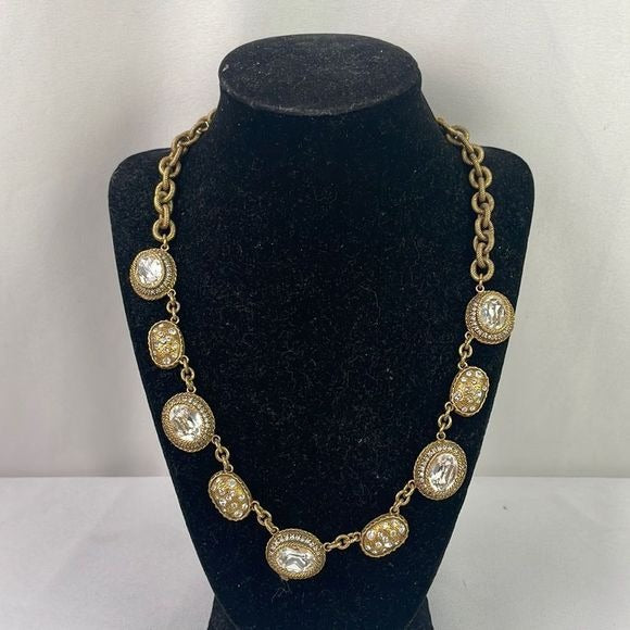 Vintage Elizabeth Cole Cz Circles Necklace