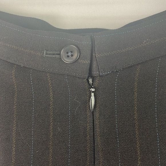Giorgio Armani Black Pin Striped Jacket / Skirt Suit