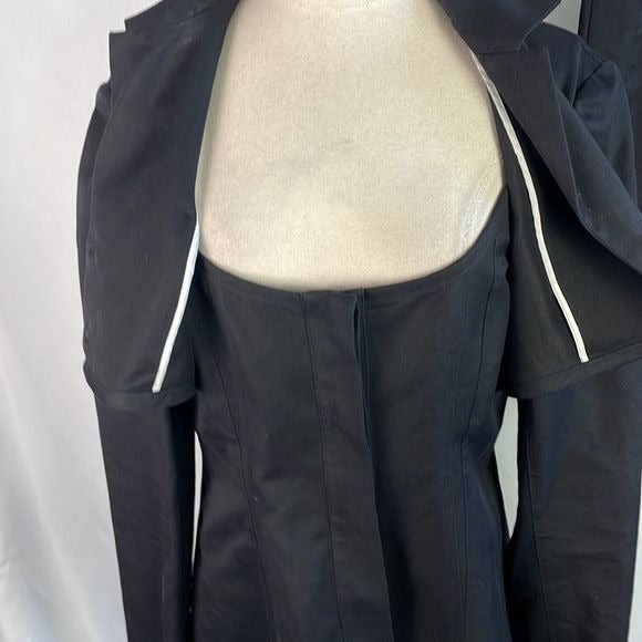 Narciso Rodriguez Black Bustier Layered Jacket And Skirt Set