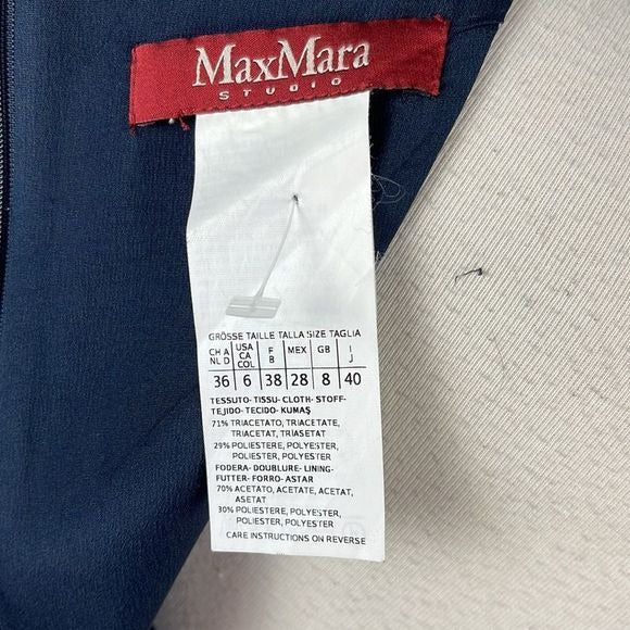 Max Mara Navy Fit Flare Dress