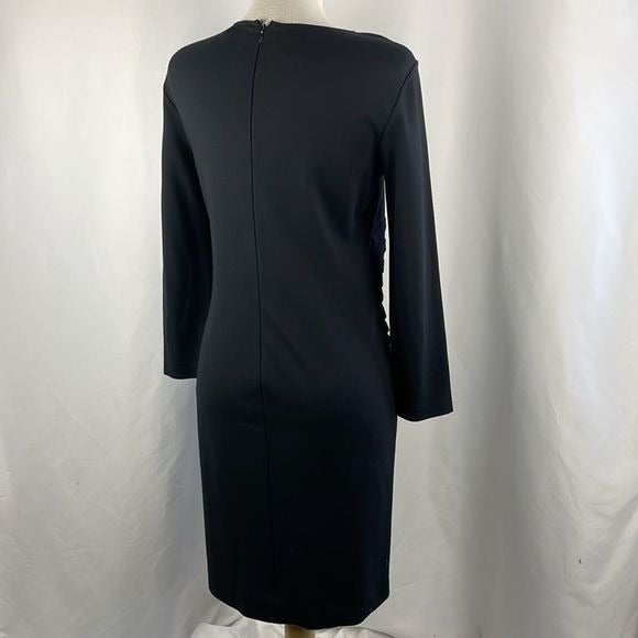 Armani Collezioni Black w Pleated Side Mini  Dress