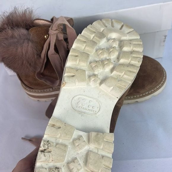 AGL Tan Suede Fur Lined Boots