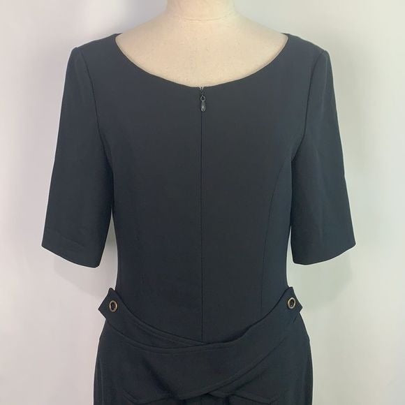 Escada black zip front with belt dress