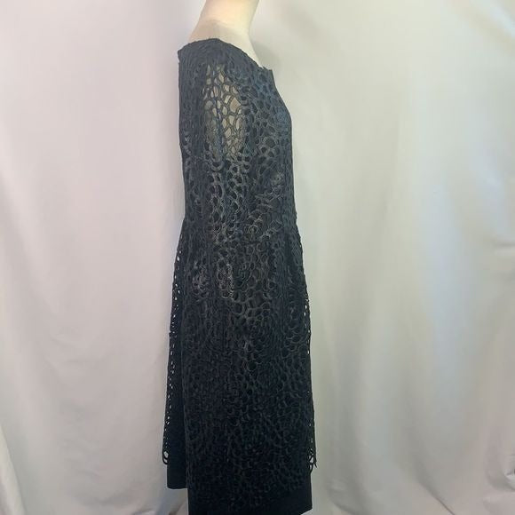 Hoss black lace midi with shimmer dress