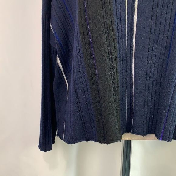 PierAntonioGaspari Black Blue White Ribbed Sweater