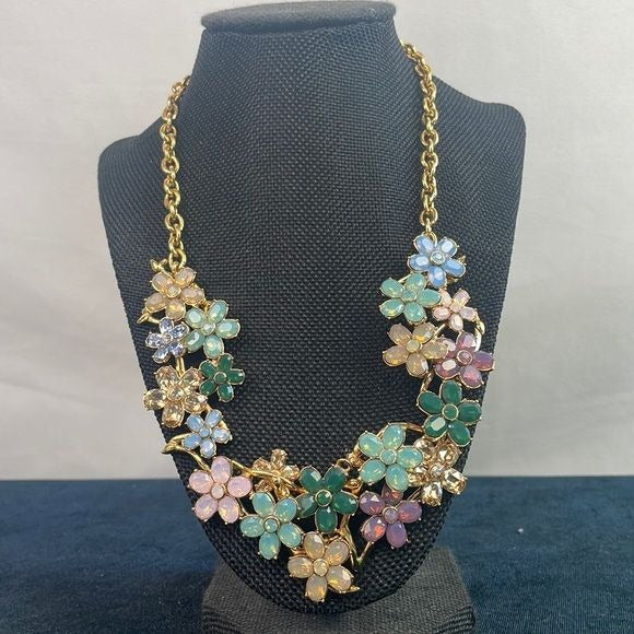 Coach Large Crystal Flower Necklace