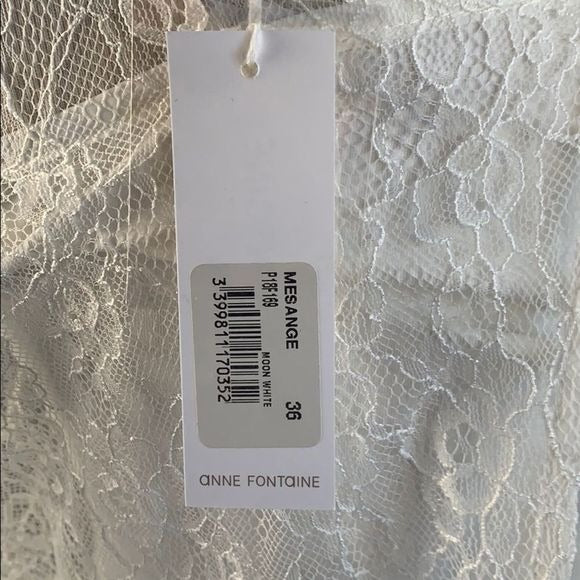 Ann Fontaine White Lace Overlay Top NEW