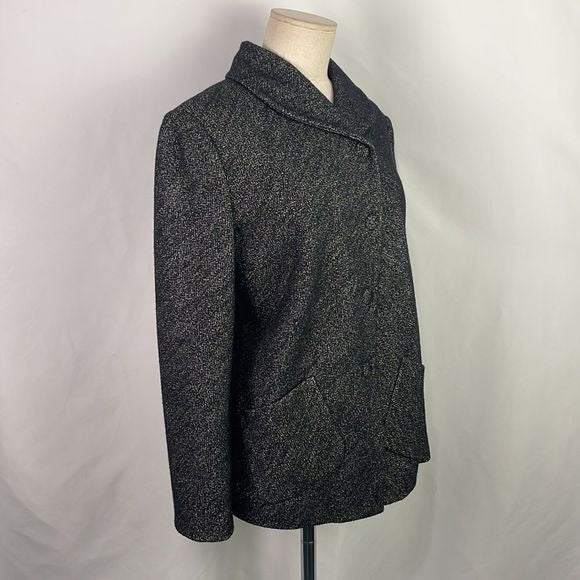 Giorgio Armani Grey Tweed Shawl Collar Jacket