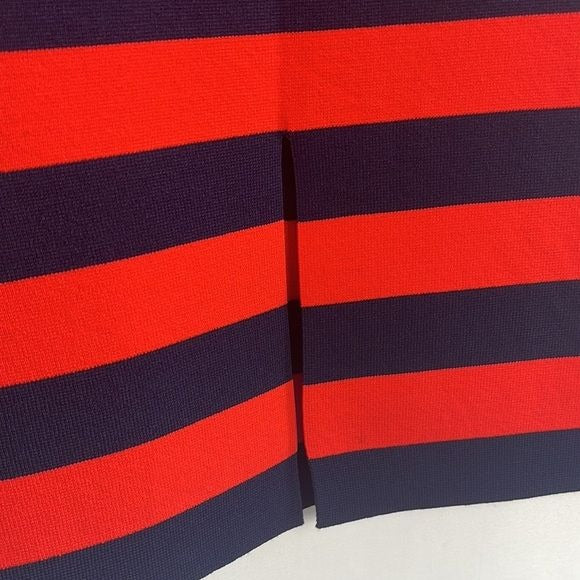 Veronica Beard Navy and Red Striped Pencil Skirt