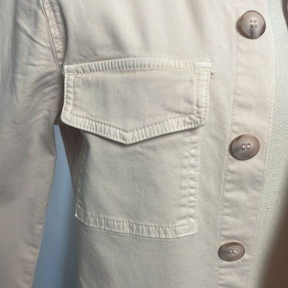 L’agence Cream Long Denim Button Jacket