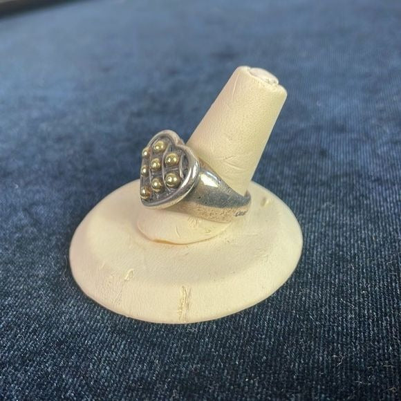 llagos 18KT Caviar Heart Sterling Ring