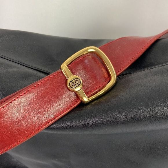 Marino Orlandi Black Leather w/ Red Trim Bag
