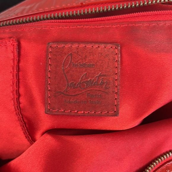 Christian Louboutin Red Patent Telescope Bag As Is