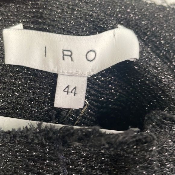 IRO NWT Black Shimmer Raw Edge Metallic Shorts