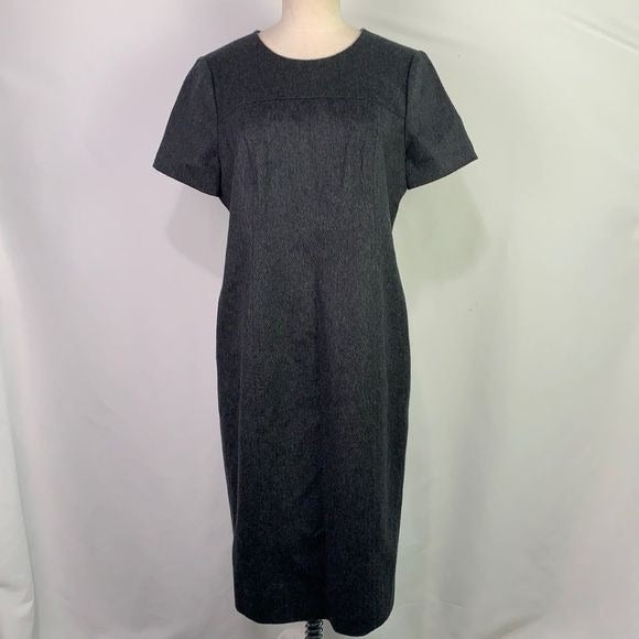 MaxMara grey wool blend short sleeve dress