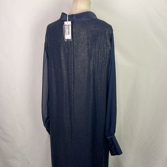 NWT Glengarry’s Blue Sparkly Sheer Sleeve Dress