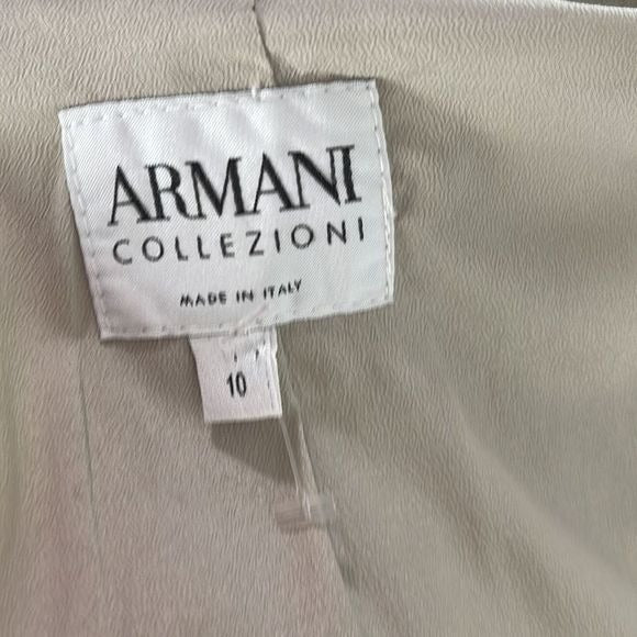 Armani Collezioni Tan Shimmer Houndstooth Jacket