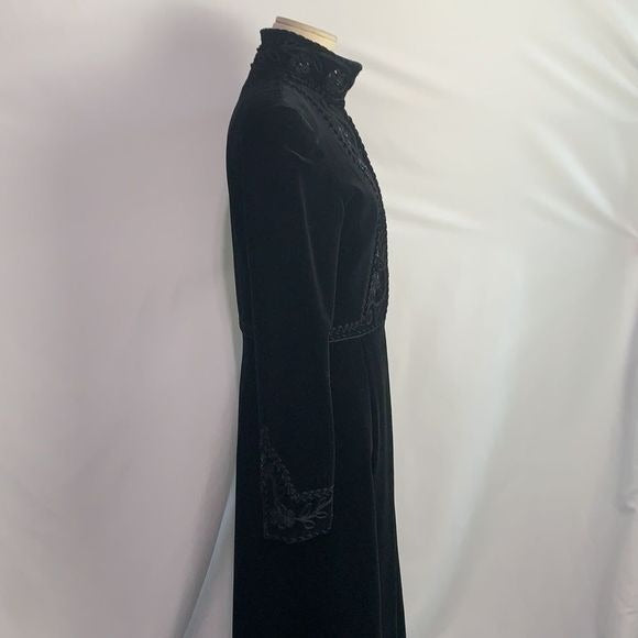 Blumarine black velvet beaded long dress