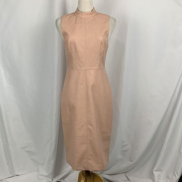 BCBG NWT Pink Faux Leather Dress