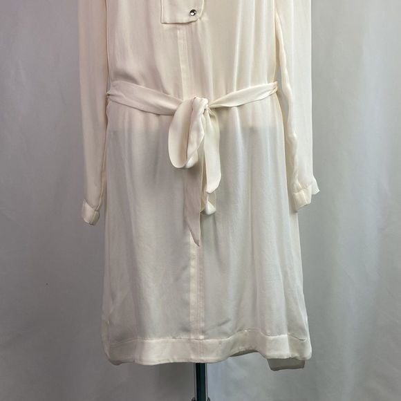 ALC Cream Silk Shirt Dress