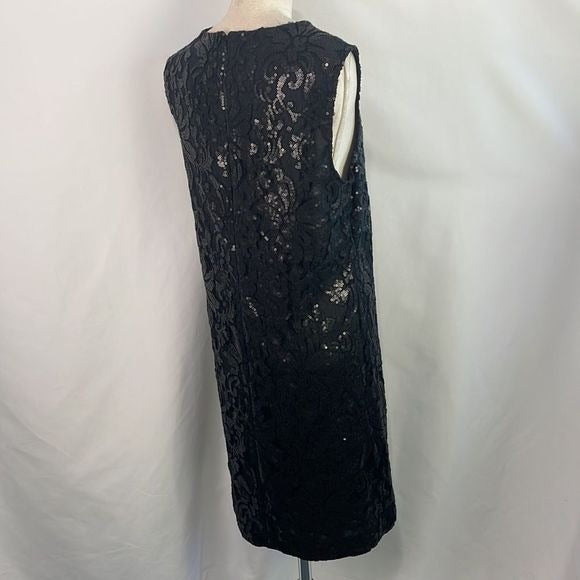 D Von Furstenberg NWT Black Sequined Mini Dress
