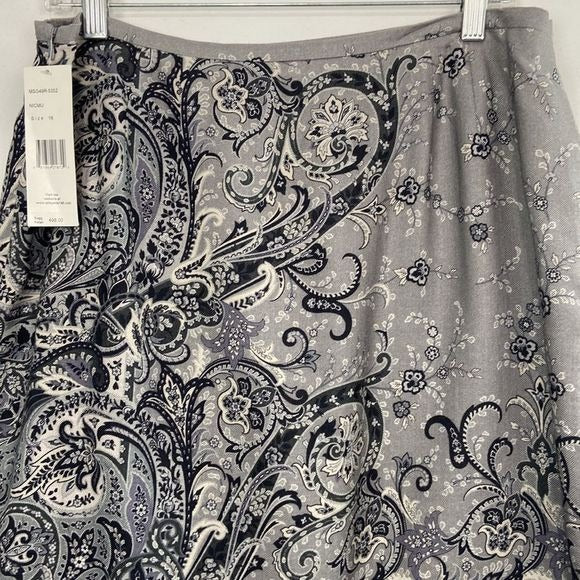 Lafayette 148 NWT Gray Print Skirt