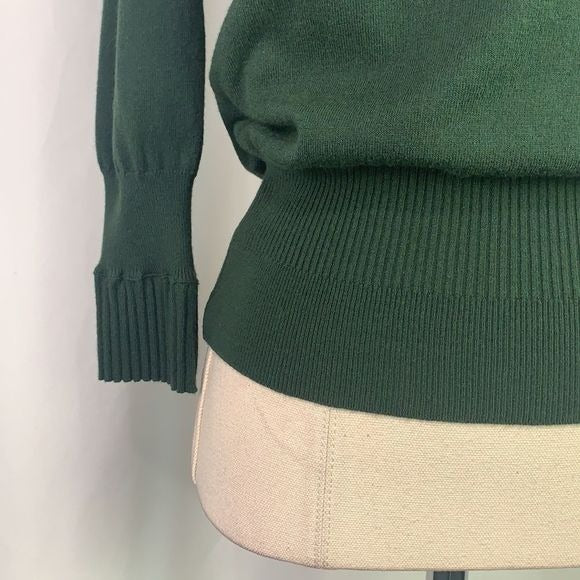 Etro Green Ruffle Neck Sweater