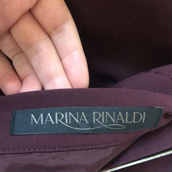 Marina Ronaldo Maroon Skirt with Kick Pleat