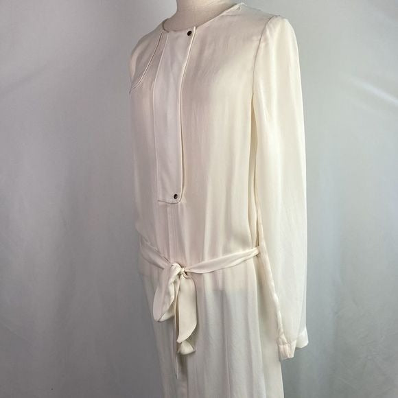 ALC Cream Silk Shirt Dress