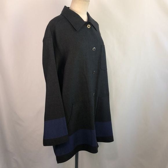 Emanuel Grey/Blue Striped Skirt Set