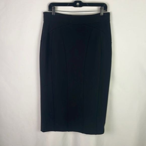 Elisabetta Franchi Black Fitted Midi Skirt