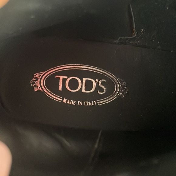 Tod's Wine Suede Low Wedge Booties
