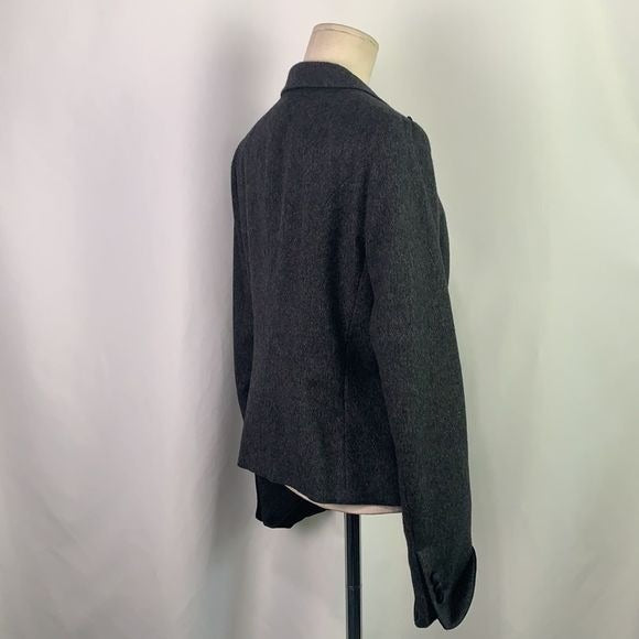 Max Mara Grey Virgin Wool w/ Black Trim Jacket