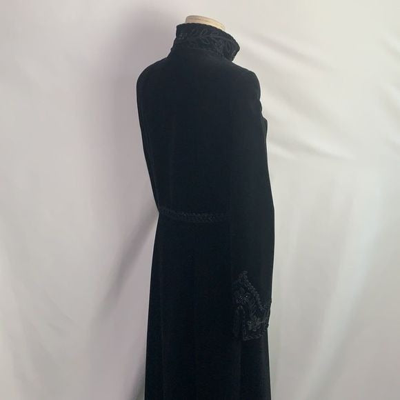 Blumarine black velvet beaded long dress